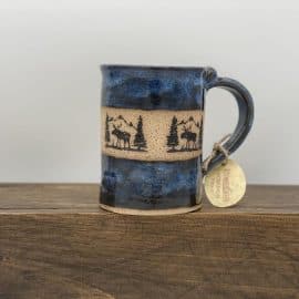 Stone Creek Pottery Blue Moose Mug