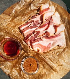 Ingredients bacon and seasonings